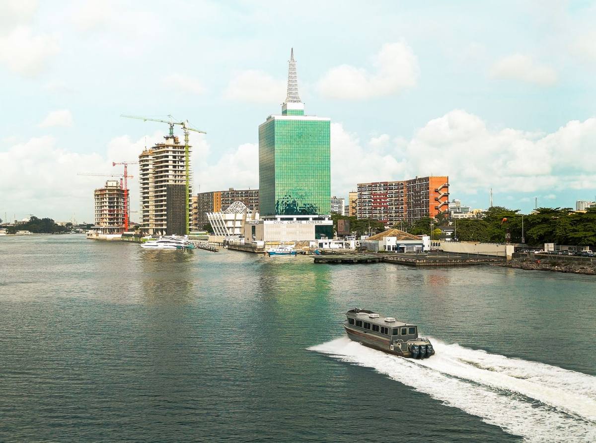 Lagos skyline across the lagoon